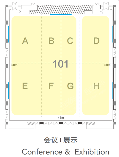 广州越秀国际会议中心101ABCEFG厅场地尺寸图47